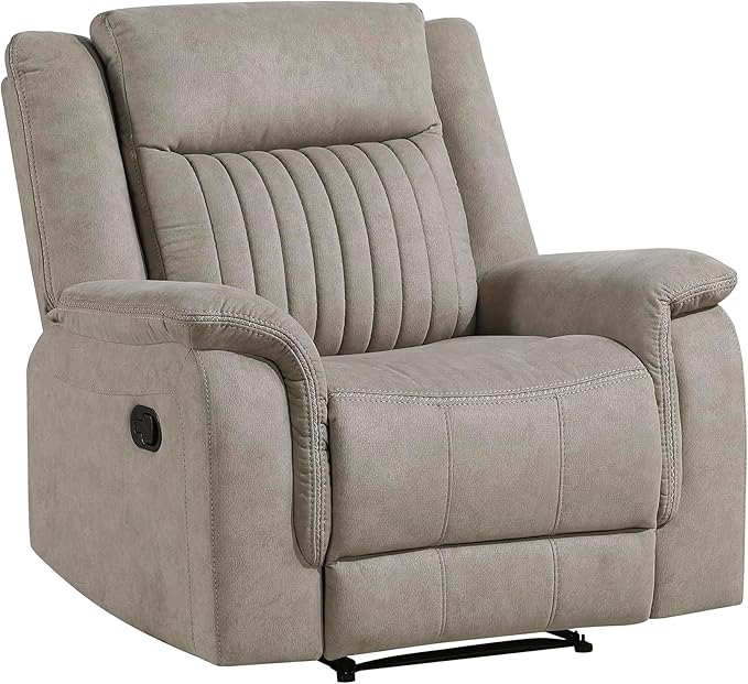 Lexicon Manual Recliner Chair, Polished Microfiber Reclining Sofa Chair