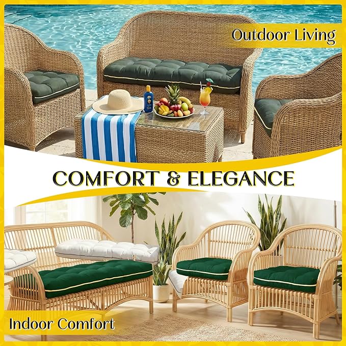 1 MIDDLE ONE Wicker Chair Cushions 3 Pieces Set