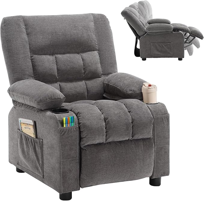 BOSMILLER Kids Recliner Chair， Push Back Toddler Recliner