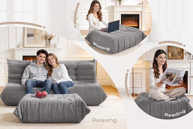 Bean Bag Pouf Ottoman, Foot Stool, Foot Rest