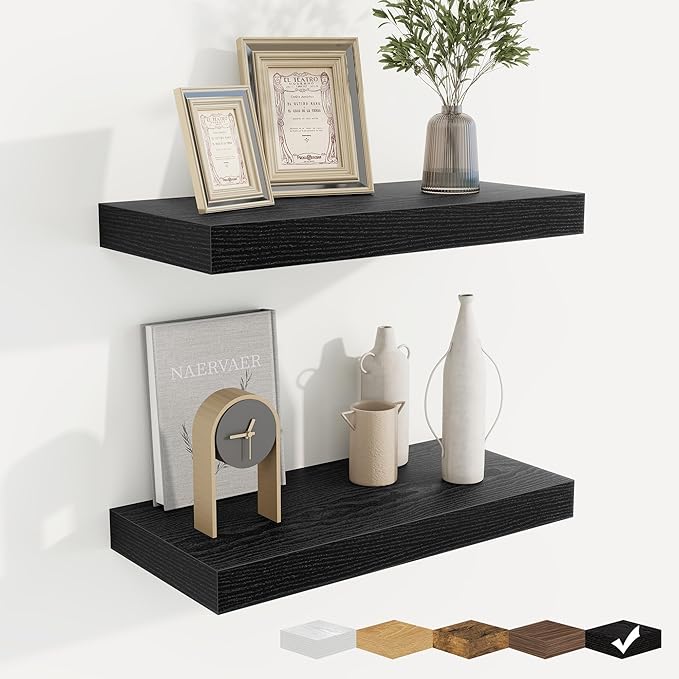 fuqing Floating Shelves for Wall, Wall Mounted Wood Floating Shelf