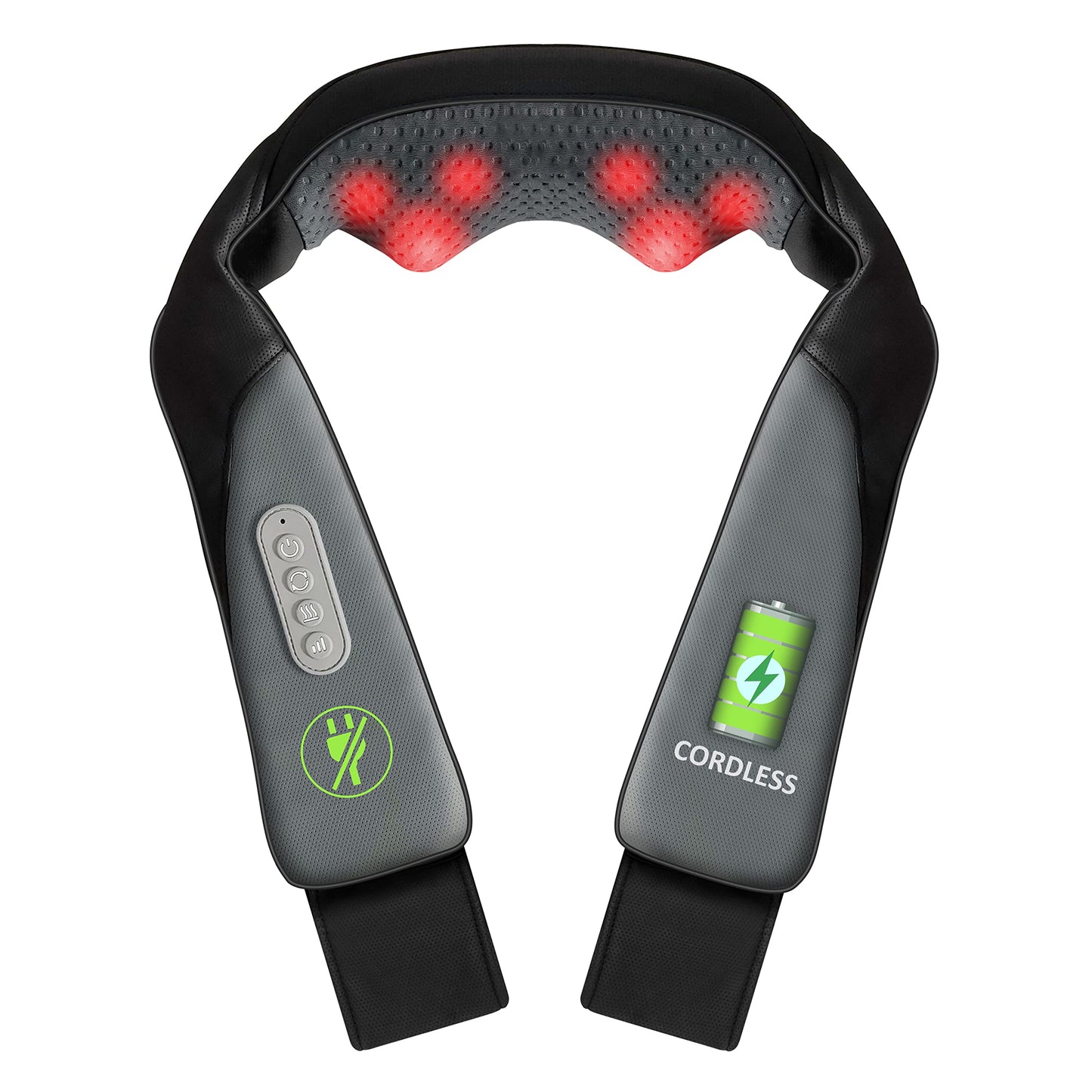 Snailax Cordless Neck Back Massager with Heat - Shiatsu Kneading Back Shoulder Massager Deep Tissue, Portable Massagers for Lumbar, Foot Electric Massage Pillow, Gifts for Men/Women