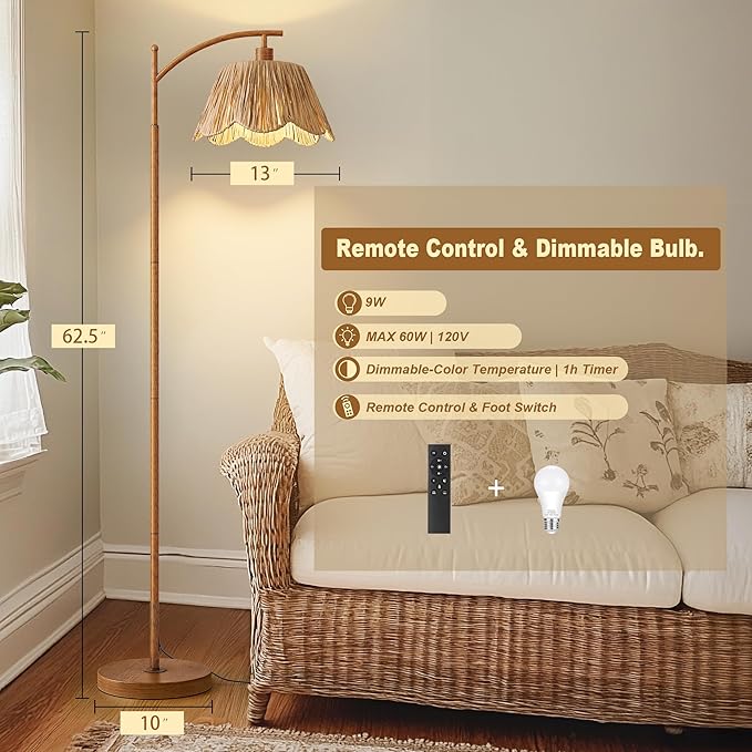 Oneach Boho Floor Lamp for Living Room