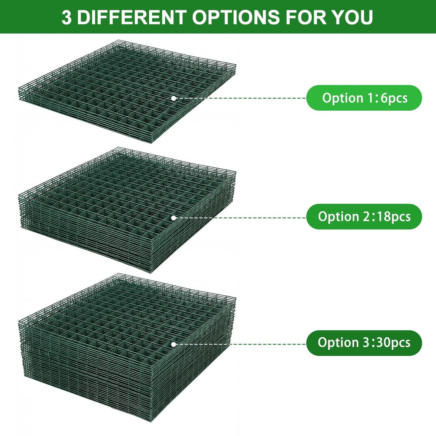Plant Protectors from Animals - DIY Reusable Plant Cages for Outdoor Plants, Square Mesh Plant Covers Kits, 12"x12" Panels (6/18/30 Pcs) (6, Dark Green)