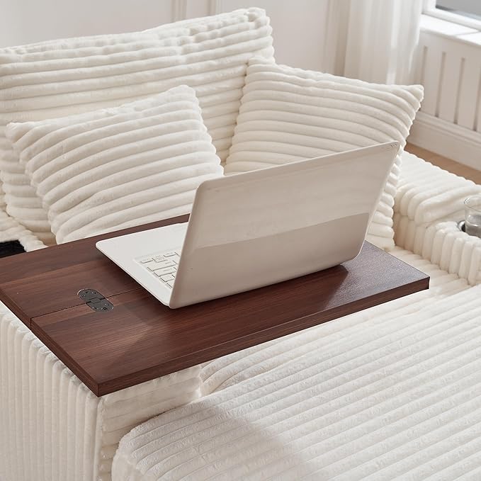 KEIKI Corduroy Storage Armrest Sofa, Single Versatile Seat