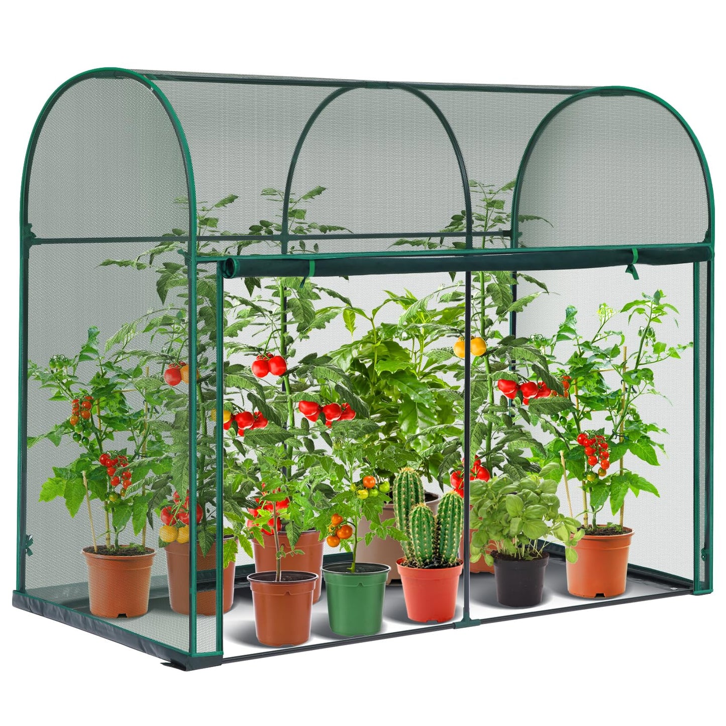 Ohuhu Crop Cages for Garden Plant: 6x3x5 Ft Tent Cage, Plant Netting Cover with Zipper, Garden Bed Cover, Plant Cover from Animal Wind-Resistant Garden Cage for Fruit Vegetable Flower