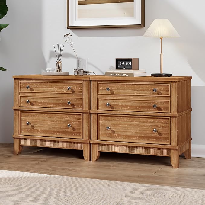 Merax 27.3 Inch Solid Wood Nightstand, Mid Century Modern Night Stand