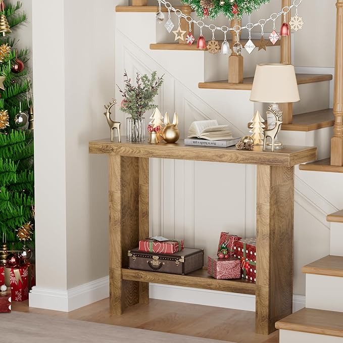 LIFECHOVY Farmhouse Wood Entryway Table Narrow Console Tables