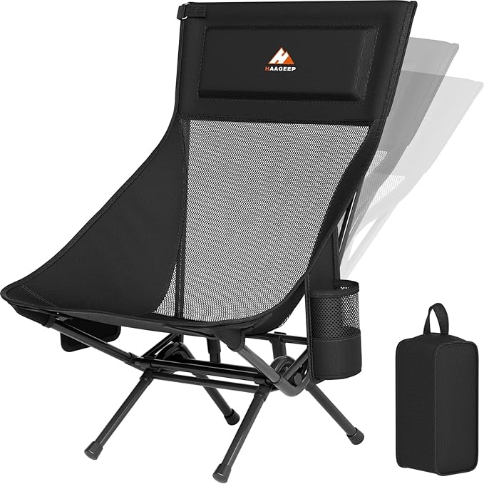 Armless Rocking Camping Chair for Adults, Portable Folding Outdoor Rocker