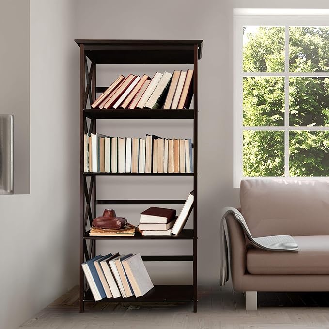 Montego 5-Shelf Bookcase-Espresso
