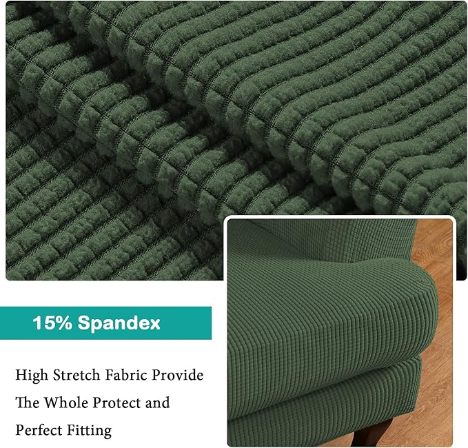 Turquoize Wingback Chair Covers 2 Piece Wing Chair Slipcover Stretch Slipcovers