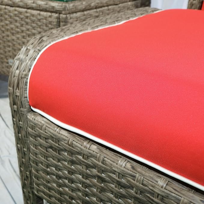 Outsunny 5 Pieces Rattan Wicker Lounge Chair Outdoor Patio Conversation Set