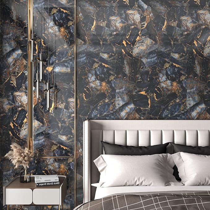 Black/Purple Marble Contact Paper