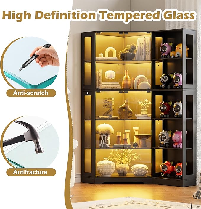 PAKASEPT Corner Display Curio Cabinet