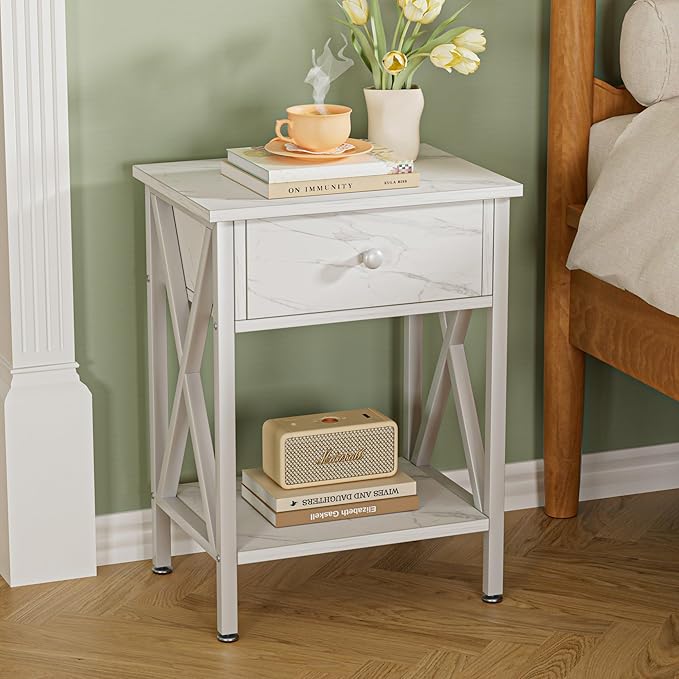 VECELO Nightstands Set of 2, Modern Bedside End Tables, Night Stands