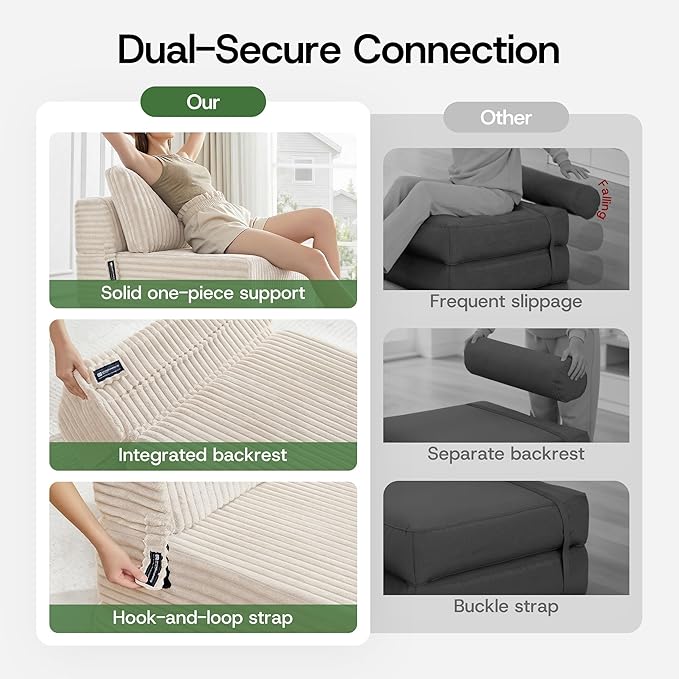 Convertible 4-in-1 Folding Sofa Bed Boneless Sleeper Chair Couch Foldable