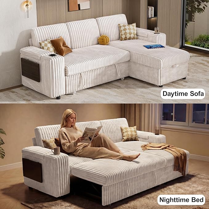 Vipbear 86" Modular Sectional Sleeper Sofa