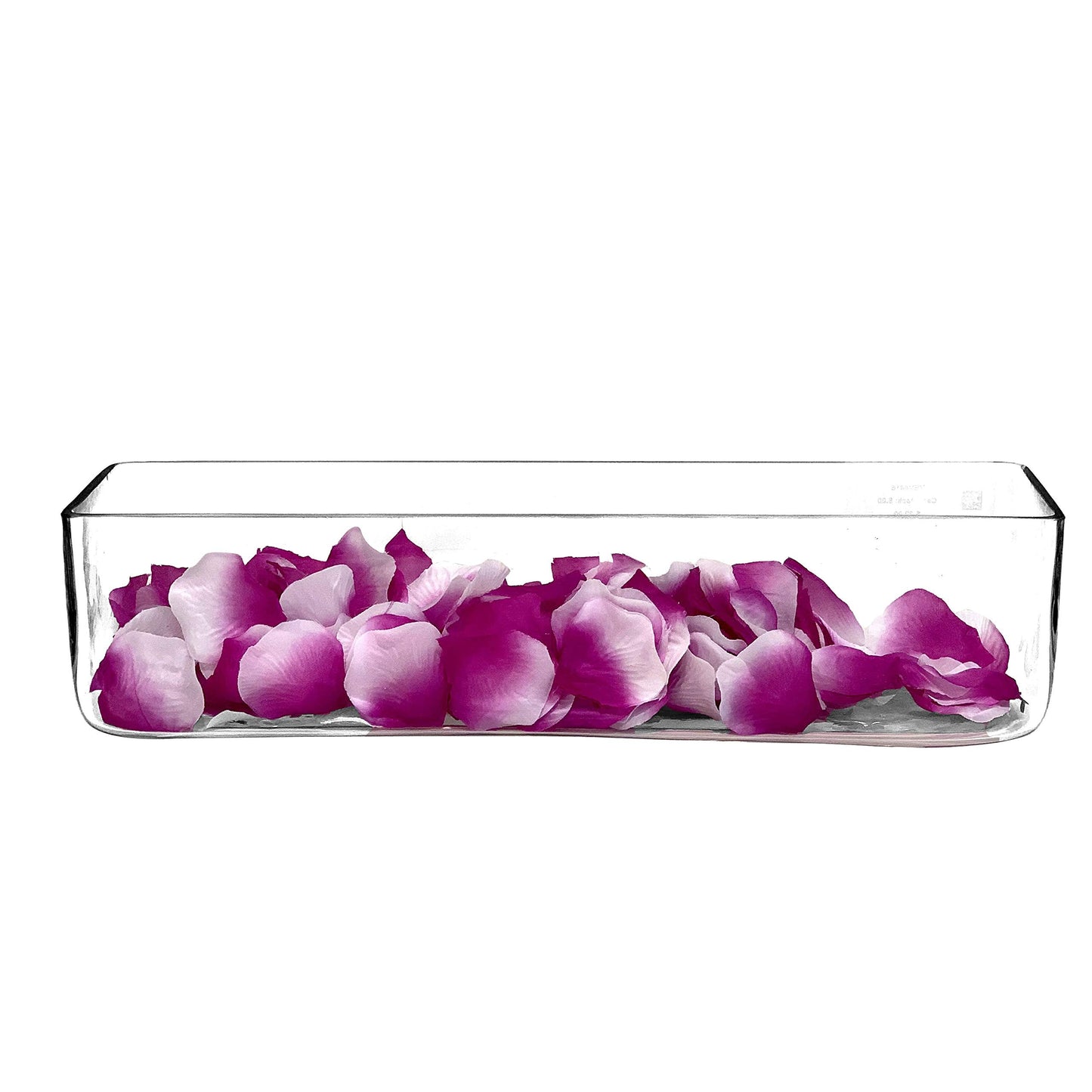 WGV Rectangle Block Glass Vase, Width 4", Length 16", Height 4", Clear Long Floral Container, Candle Holder for Home Office Wedding Decor, 1 Piece