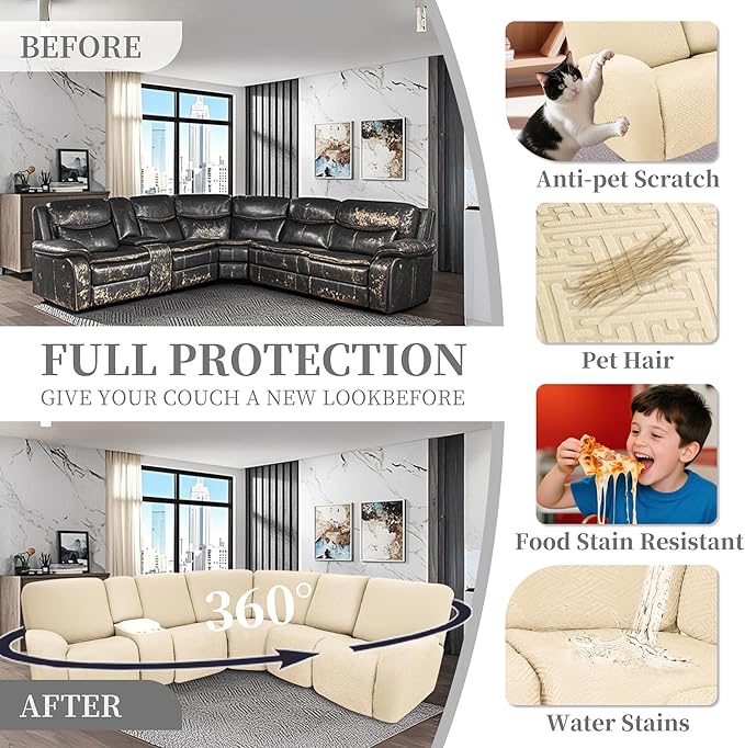 100% Waterproof Sectional Recliner Couch Covers