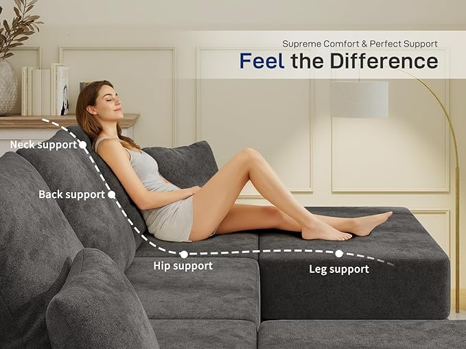 Cloud Modular Sectional Sofa, Comfy Boneless Couch