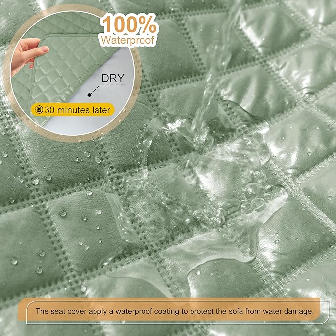 HDCAXKJ 100% Waterproof Reclining Sectional Couch Covers L Shape Recliner Sofa