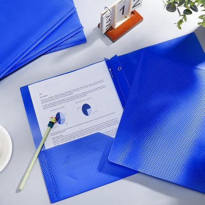Patelai 48 Pcs Plastic Folders with 2 Pockets and 3 Prongs Home Folders with Card Slot Letter Size Heavy Duty Report Covers for Back to School(Blue,Diamond)