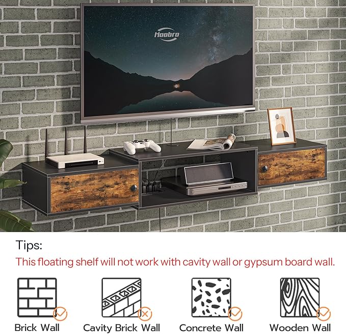 HOOBRO 55" Floating TV Stand