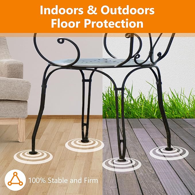 48-Pack Wrought Iron Patio Furniture Feet Caps 1-1/2 inch Round Plastic Outdoor