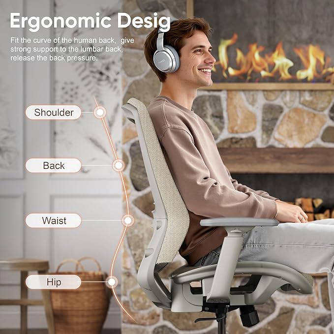 ELABEST Mesh Office Chair, Ergonomic Computer Desk Chair, Sturdy Task Chair-