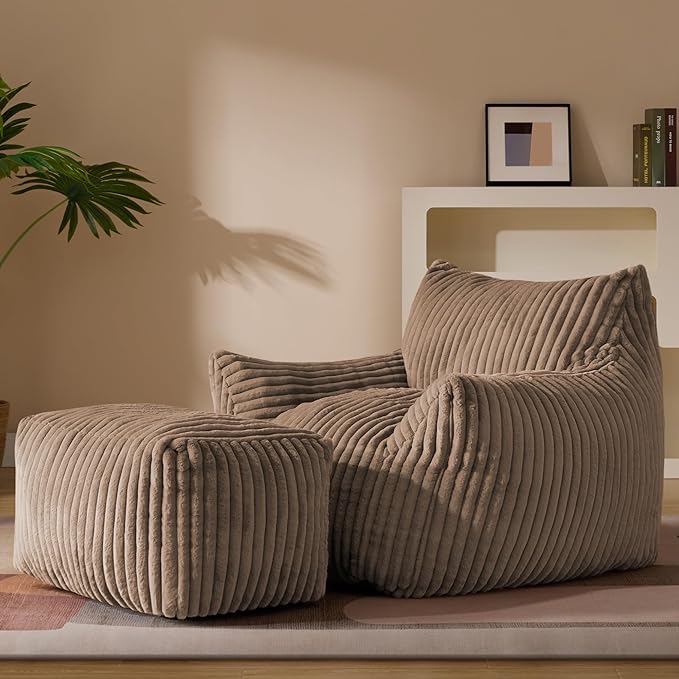 Gericco Oversized Bean Bag Chaise Lounge Chair Indoor