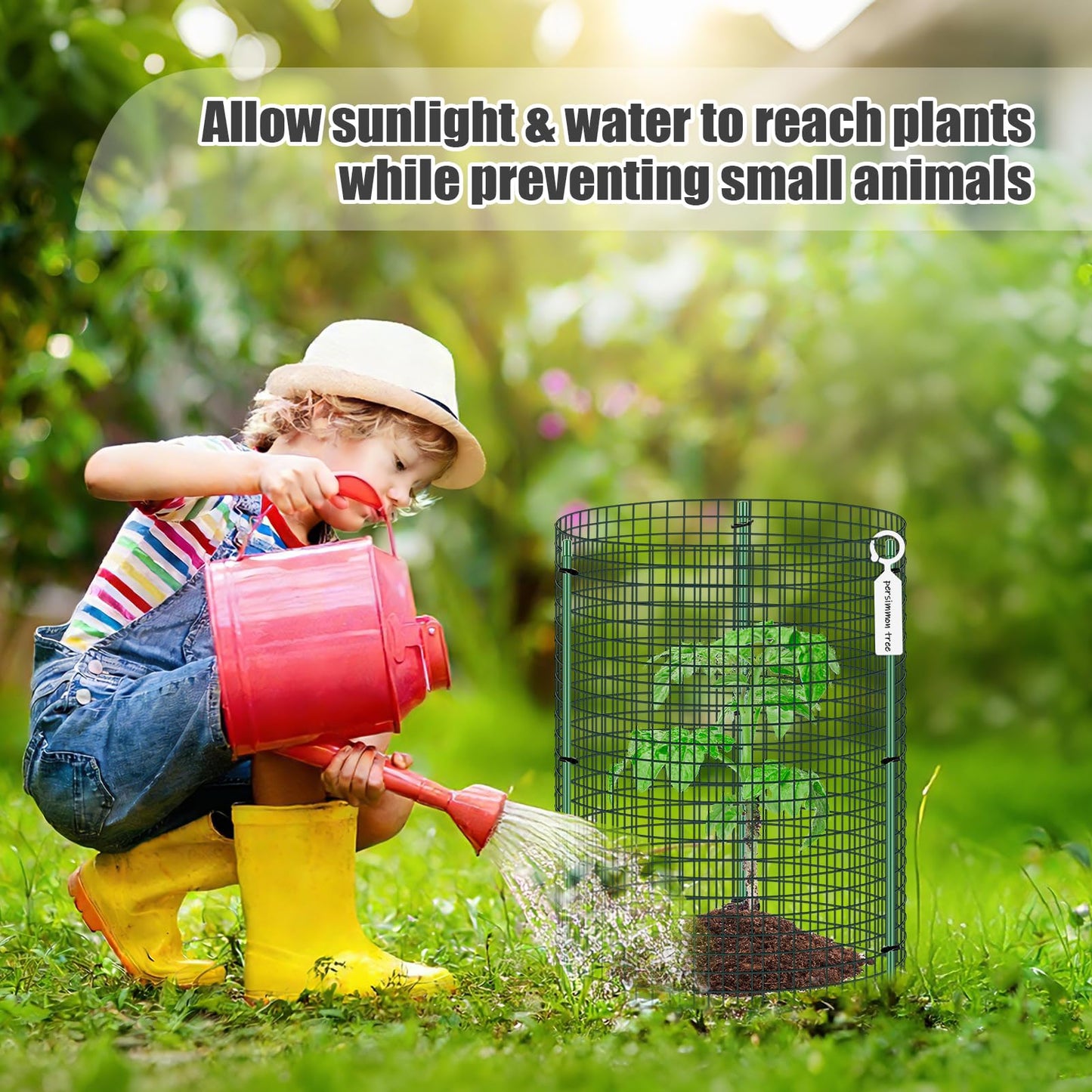 6 Set Wire Plant Protector from Animals - 12"x16" 18Pcs Metal Mesh Plant Cage Covers, Dual Secure with U-Stake & Support, Garden Rabbit Barricade Chicken Wire Cloche for Plants Shrubs Vegetable Flower