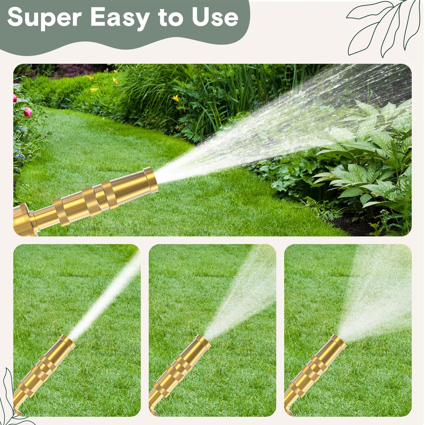 Twinkle Star High Pressure Hose Nozzle,Garden Hose Nozzle, 3/4” GHT Hose Sprayer Nozzle for Car Wash, Extra 6 Rubber Washers, 1 Pack