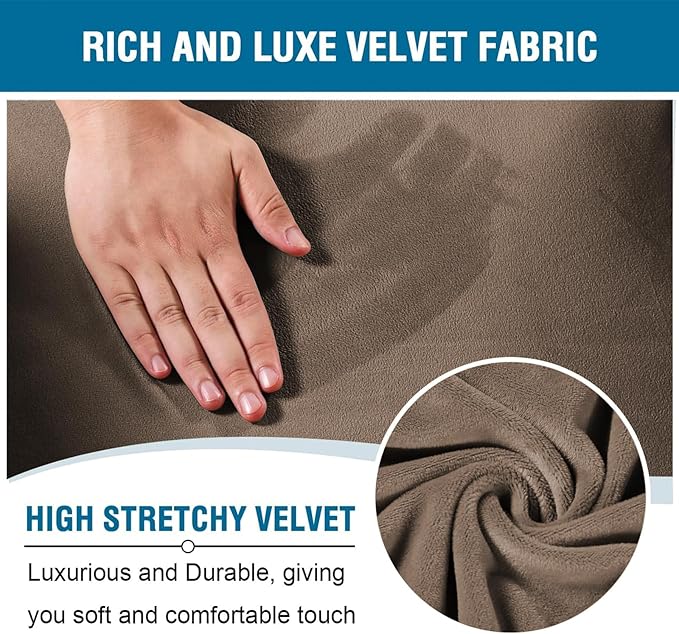 H.VERSAILTEX Velvet Stretch Recliner Couch Covers 4-Pieces Style Recliner Chair