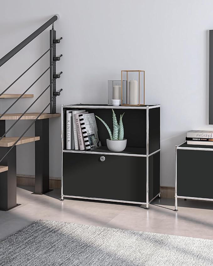 32.5-Inch Flip-Top Side Table & Buffet Cabinet
