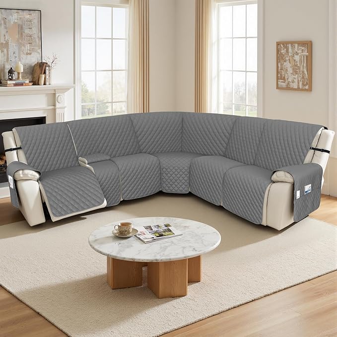 Arfntevss Recliner Sectional Couch Covers 1OO% Waterproof L Shape Sofa Cover