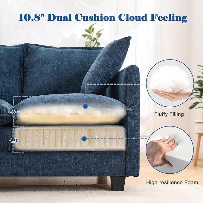 Loveseat Sofa with Ottoman