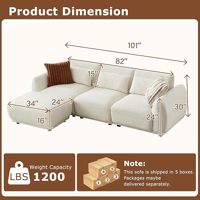 L Shaped Modular Sectional Couch