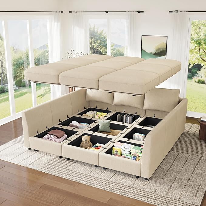 HONBAY Modular Sectional Sleeper Sofa