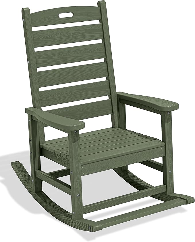 SERWALL Outdoor Rocking Chair, Oversized Rocking Chair