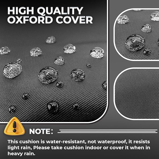 Outdoor Chaise Lounge Chair Cushion Waterproof 74.4 x 22 x 4.7 Inches Memory