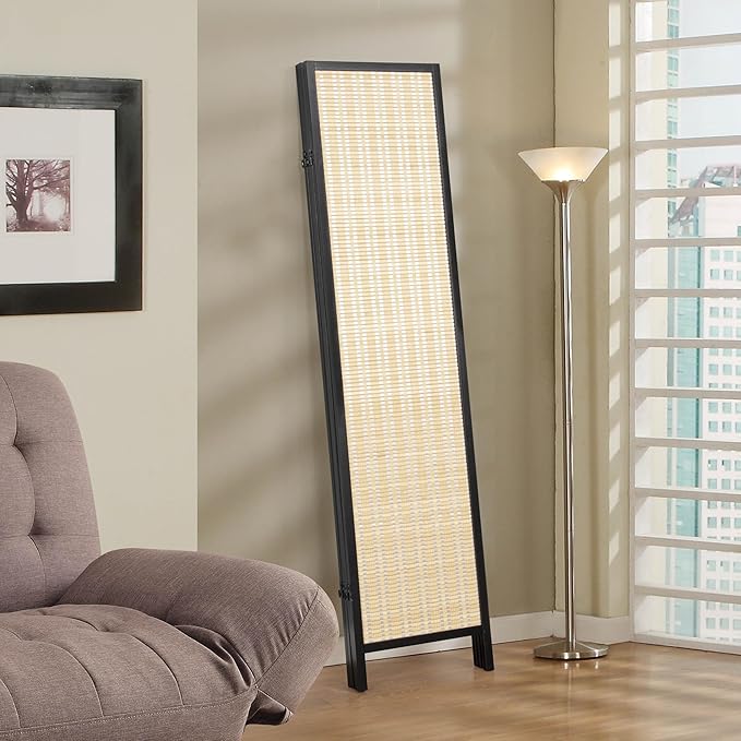 Roundhill Furniture Inkwell 4-Panel Bamboo Room Divider, Folding Portable