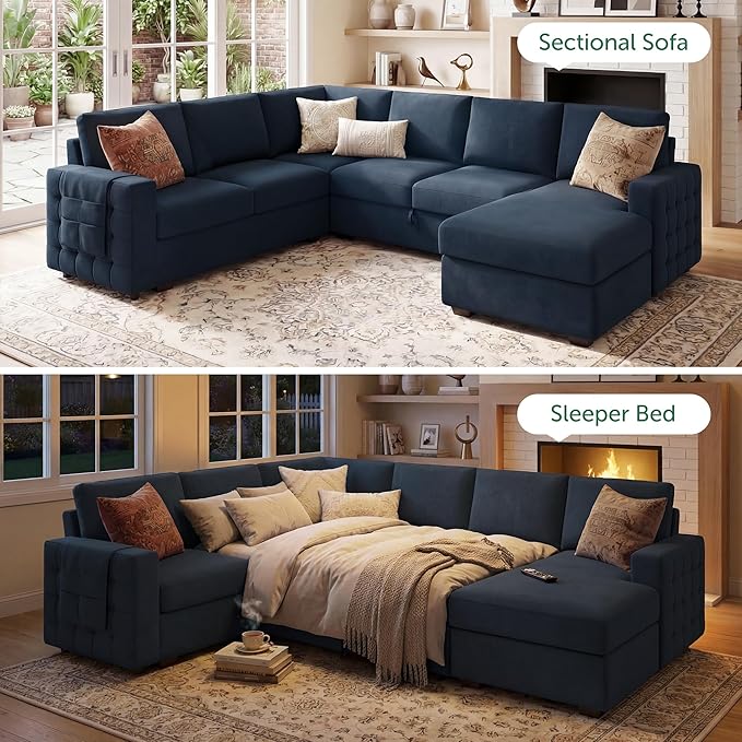 HONBAY Sleeper Sectional Couch