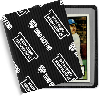 Ding Defend 110-Pack Trading Card Protector Shipping - 3.5 x 4.5 Inch Black Hobby Card Shipping Supplies w/Rounded Corners, Lightweight & Reusable for Raw Top Loaders, Semi-Rigids, Team Bags