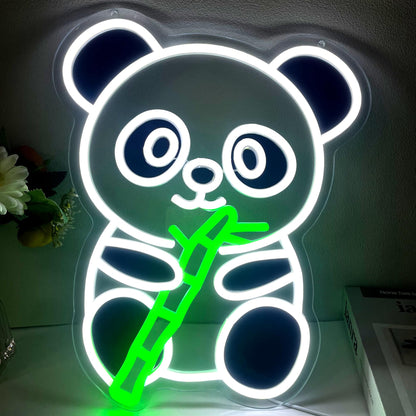 Panda Neon Sign, Cute Dimmable Led Neon Night Lights Up Animal Decor for Bedroom Living Room Man Cave Home Bar Wall Decoration, Birthday Party Christmas Kids Girls Boys Adults Gifts (Panda)