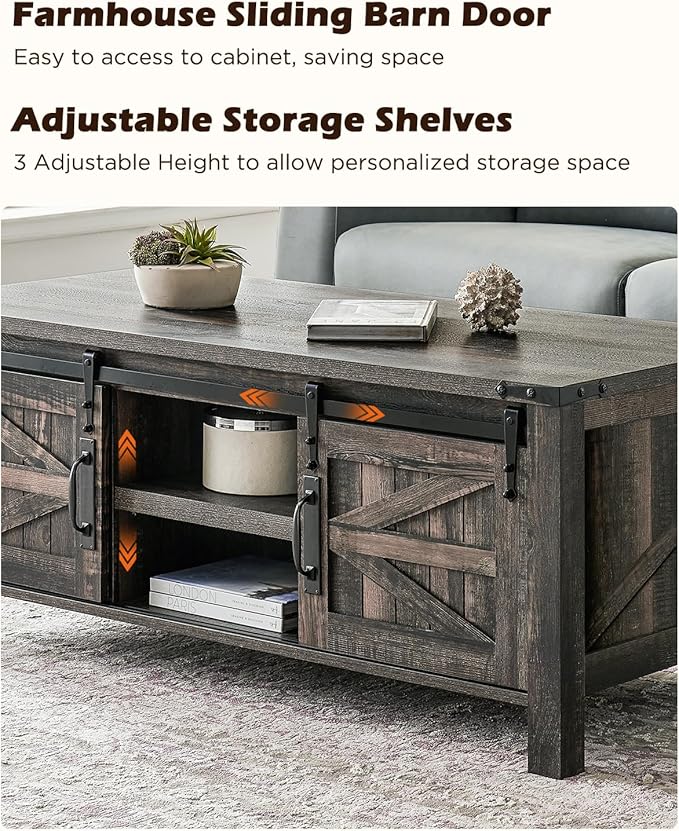 OKD 48" Farmhouse Lift Top Coffee Table