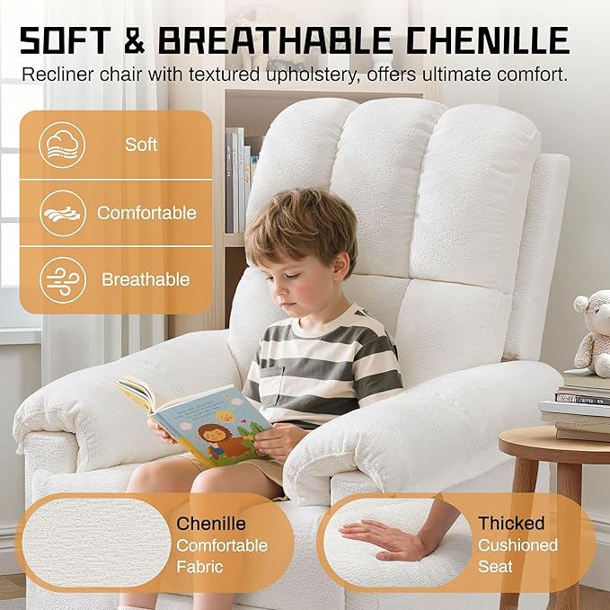 Korser Recliner Chair, Swivel Rocker Recliner Chair