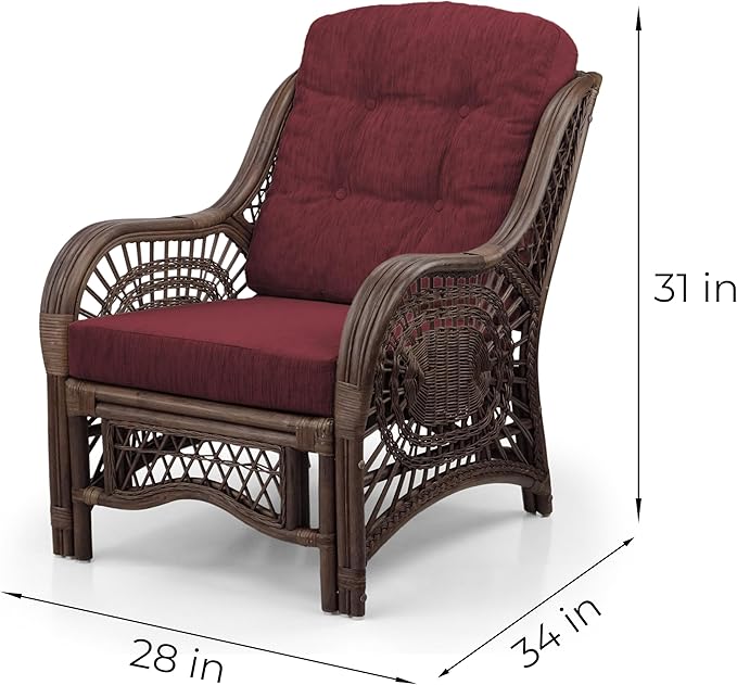 Malibu Lounge Living Accent Armchair Natural Rattan Wicker Handmade Design