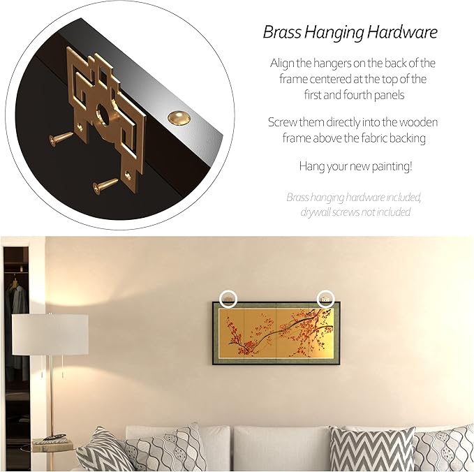 Oriental Furniture Plum Tree on Gold Leaf