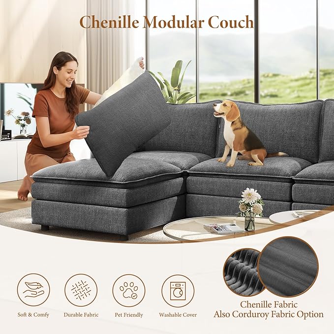 Vesgantti Large Modular Sectional Sofa, Big Comfy Cloud Couch