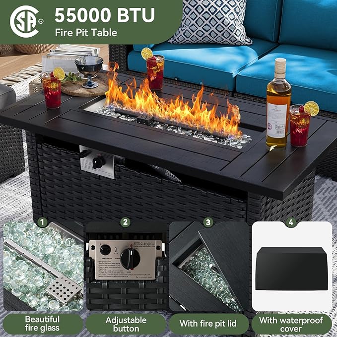 Aoxun 8 Piece Patio Furniture Set